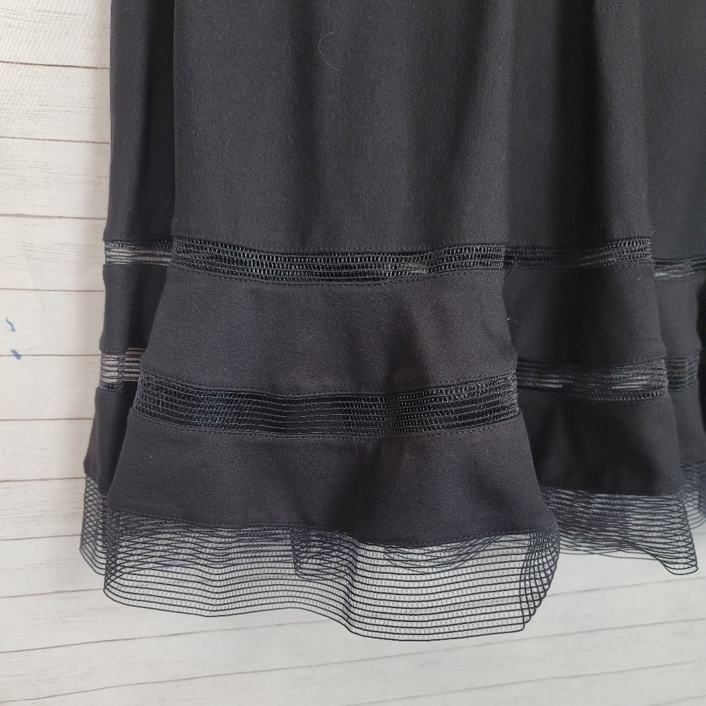 Tadashi Shoji Fit & Flare Sleeveless Illusion Stripes Dress in Black, sz Med Pet - Picture 12 of 16